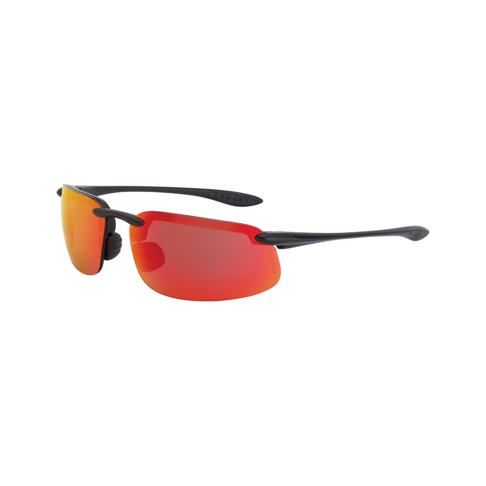 ES4 Premium Safety Eyewear - Matte Black Frame - HD Red Mirror Lens - Mirror Lens